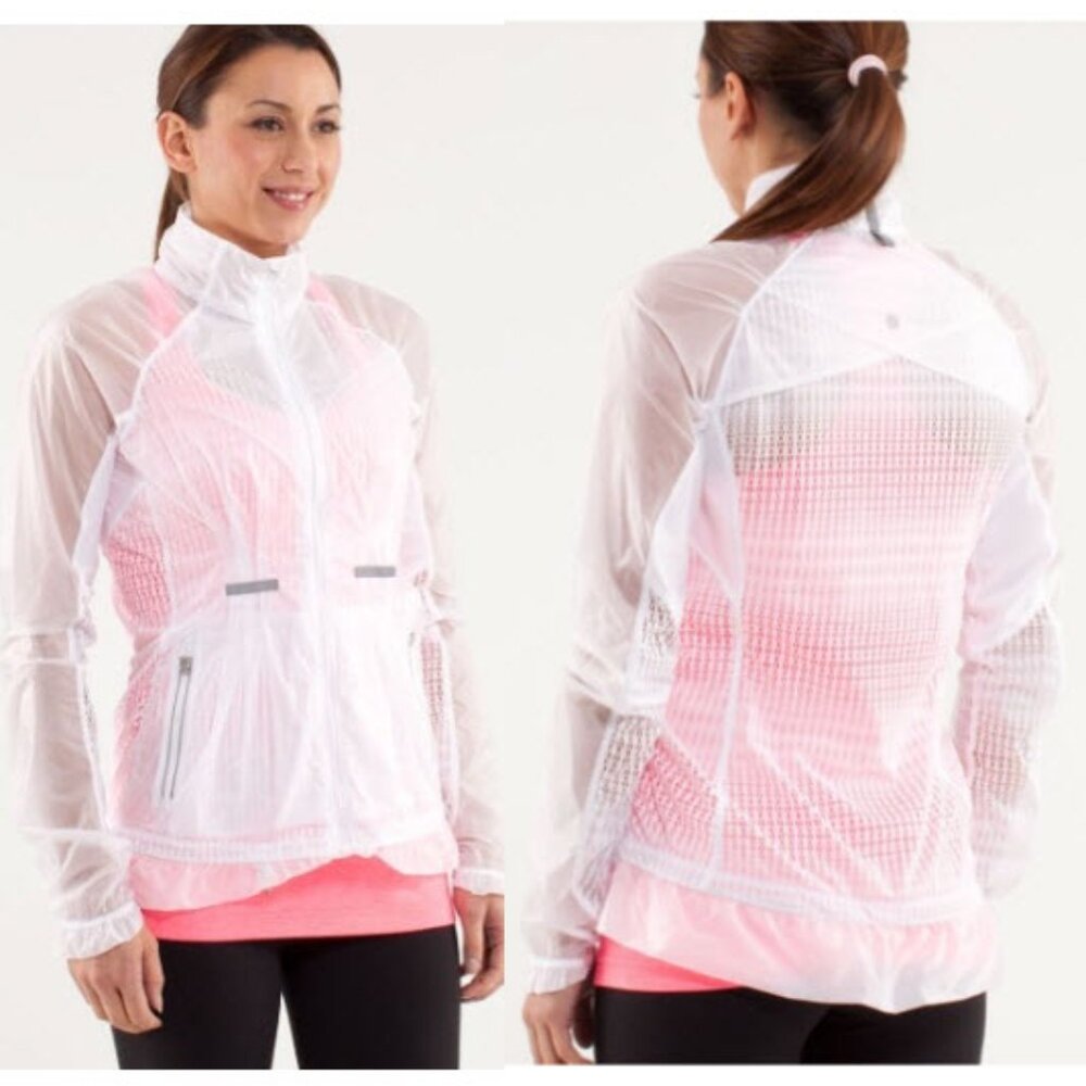Lululemon Run Wild Jacket Size 4 Sheer Mesh Lightweight Running Layer